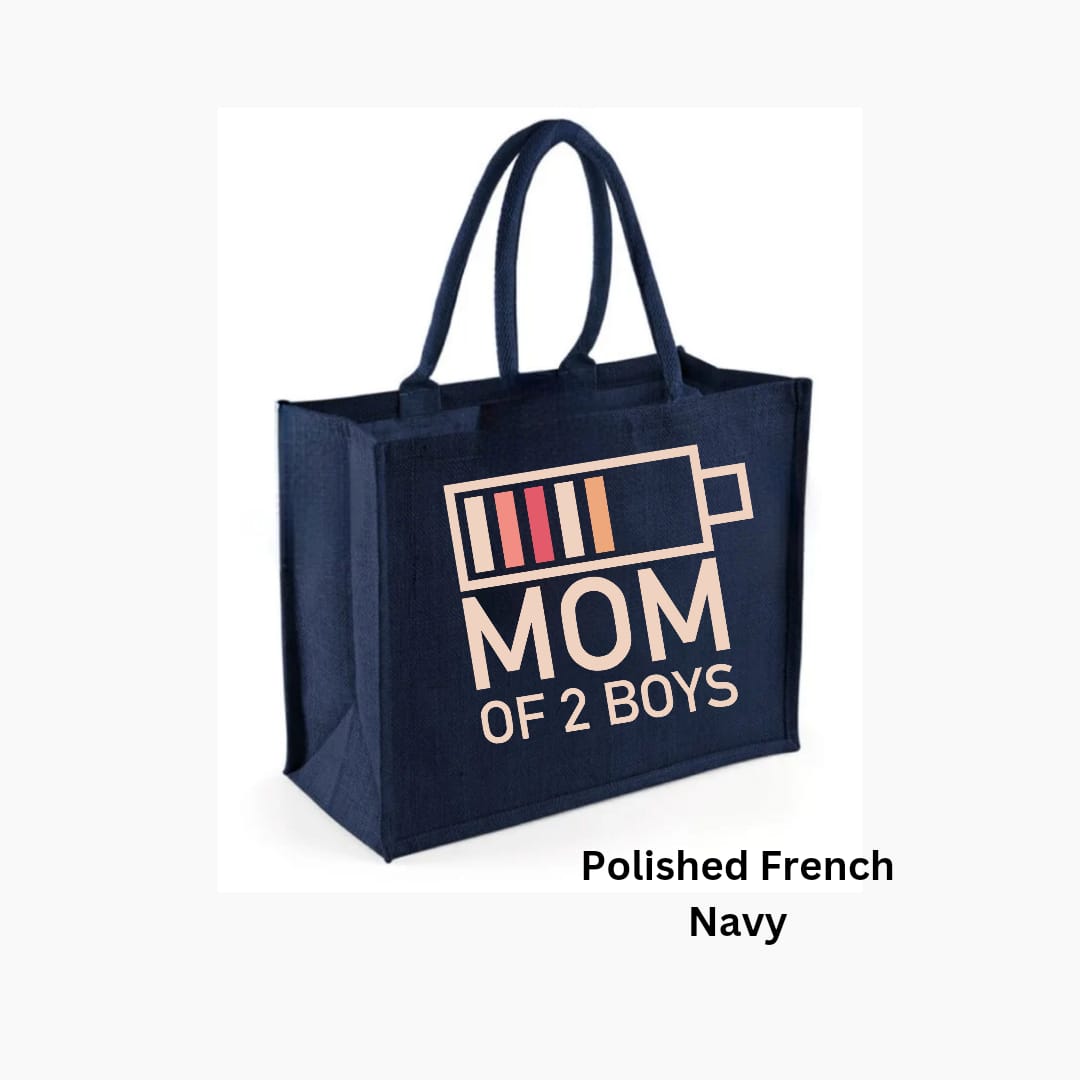 Mom of 2 boys tote bag