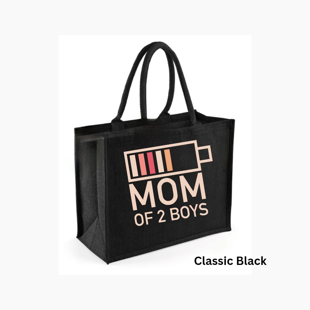 Mom of 2 boys tote bag