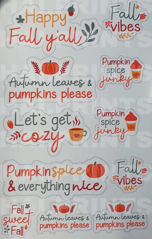 Autumn vibes gloss stickers