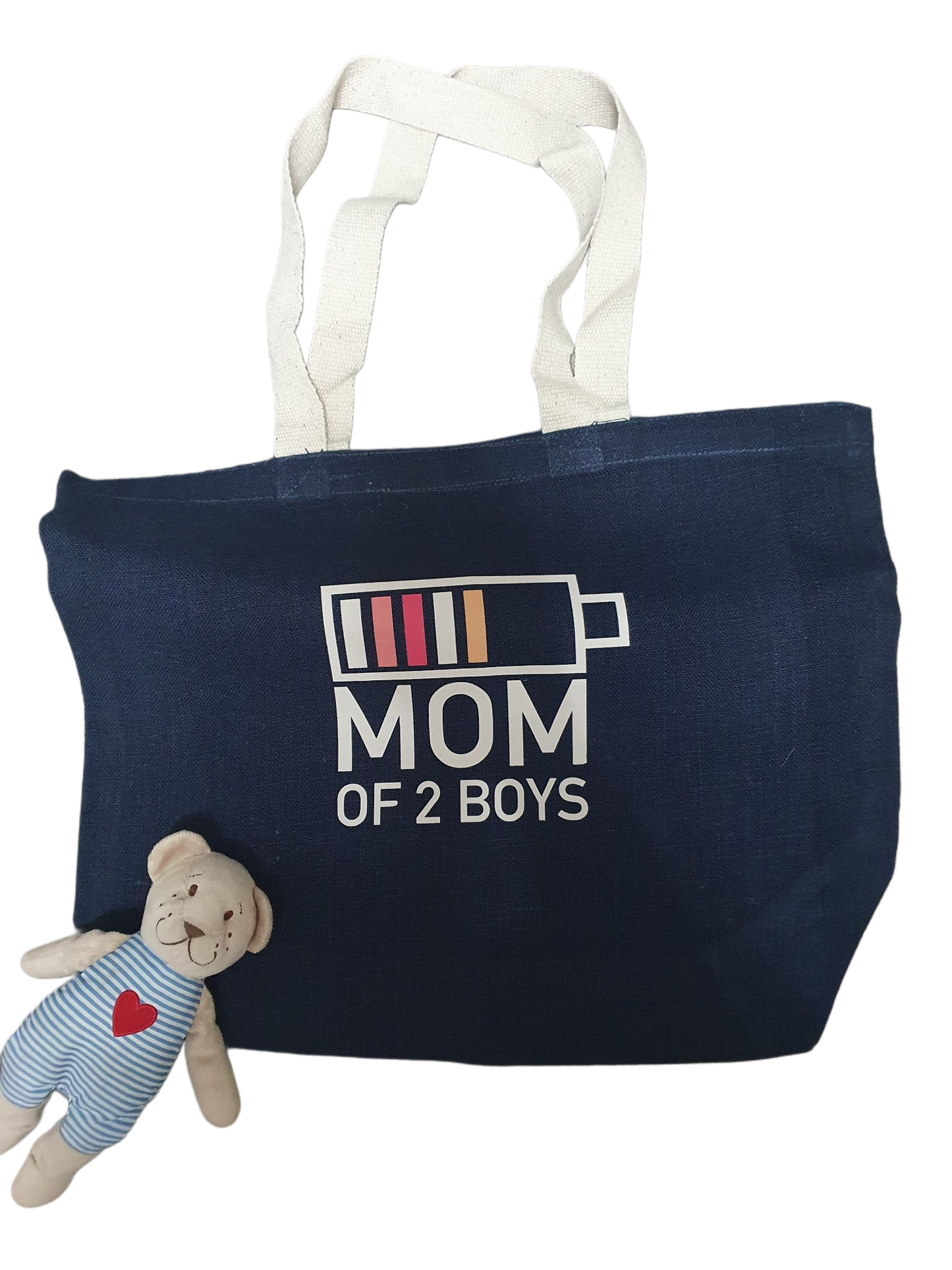 Mom of 2 boys tote bag